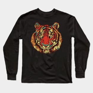 Exotic Tiger Head Filled With Fiery Passion Long Sleeve T-Shirt